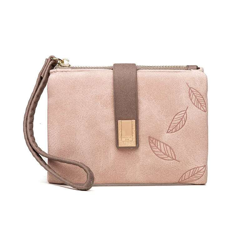 Matte Pu Leather Small Zipper Short Ladies Wallet Wristlet Women Purse Female Coin Pocket Card Holders