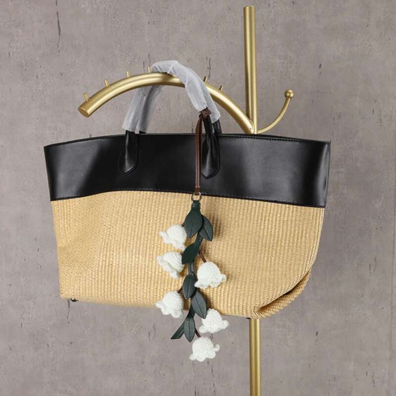New Summer Straw Shoulder Large Capacity Patchwork Woven Beach Women's High Quality Fashion Travel Tote Bag