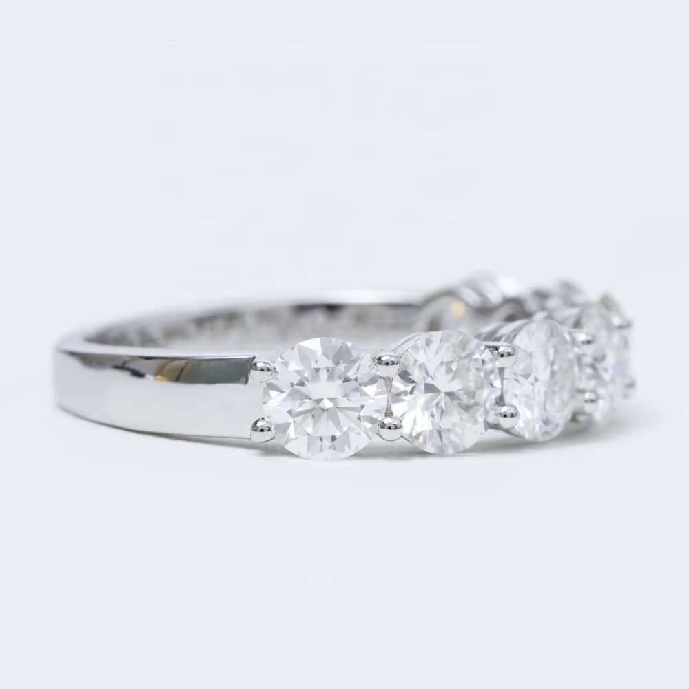 Fine Jewelry Fashion Sterling Silver S925 Vvs Moissanite Iced Out Hip Hop Band Ring