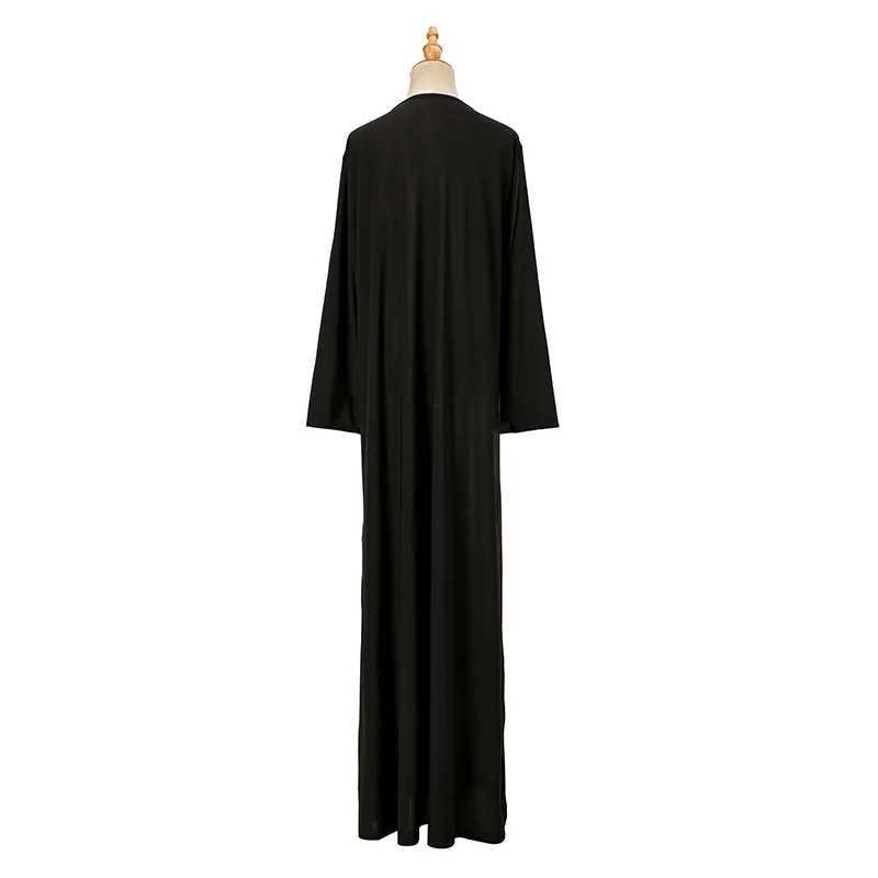 Ramadan Eid Black Muslim Abaya Dress Woman Solid Color Pullover Abaya Lady Simple Islam Clothing Long Dress X250514