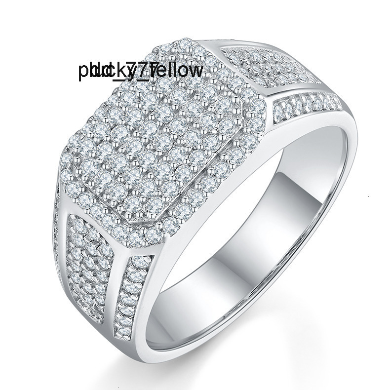 Somen Luxury Fine Jewelry 1.2ct D Grade VVS Platinum Plated S925 Sterling Silver Moissanite Rings for Mens Wedding