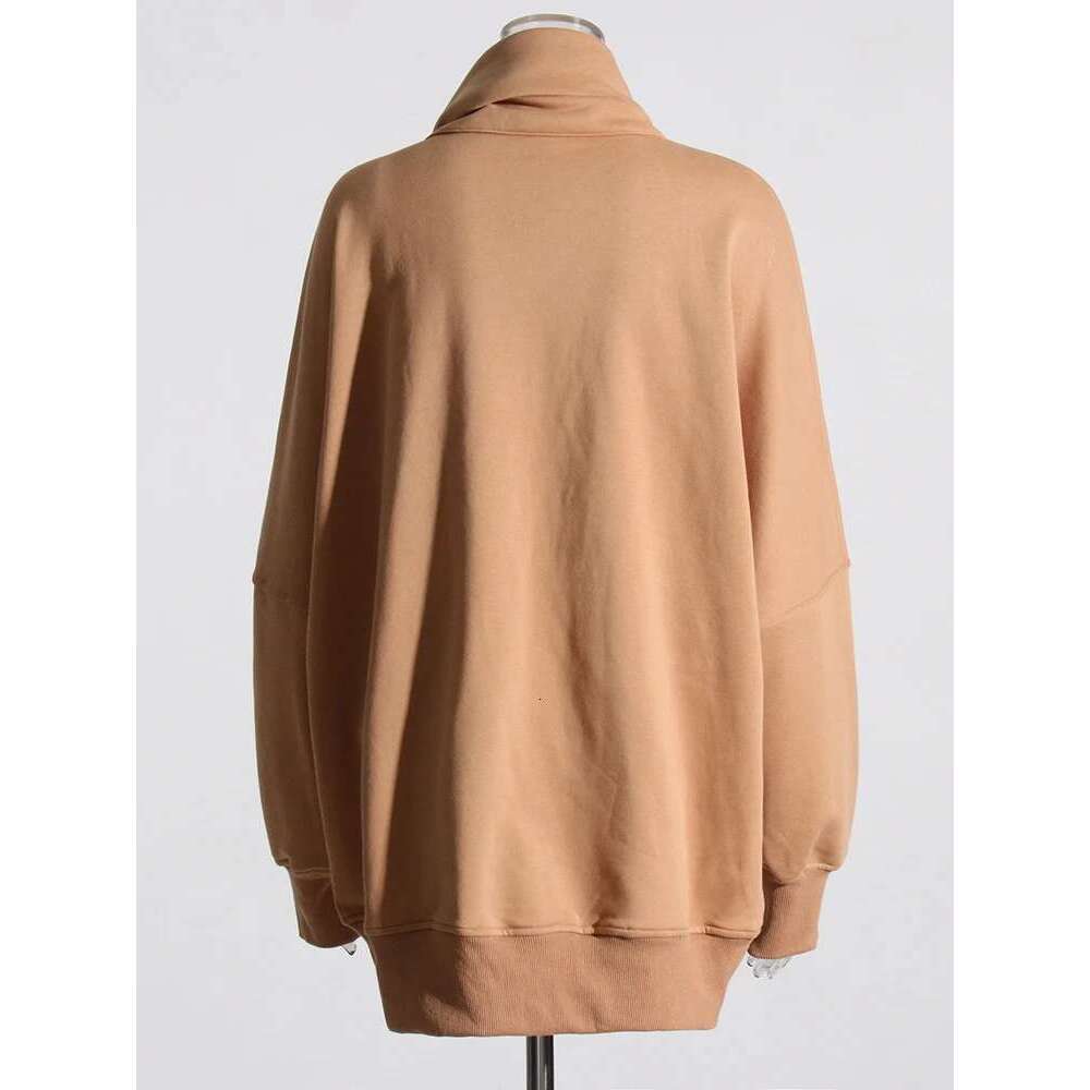 Minimalist Loose Hollow Out Sweatshirt For Women Scarf Collar Long Sleeve Autumn Casual Solid Sweatshirts Female 2024 Designer