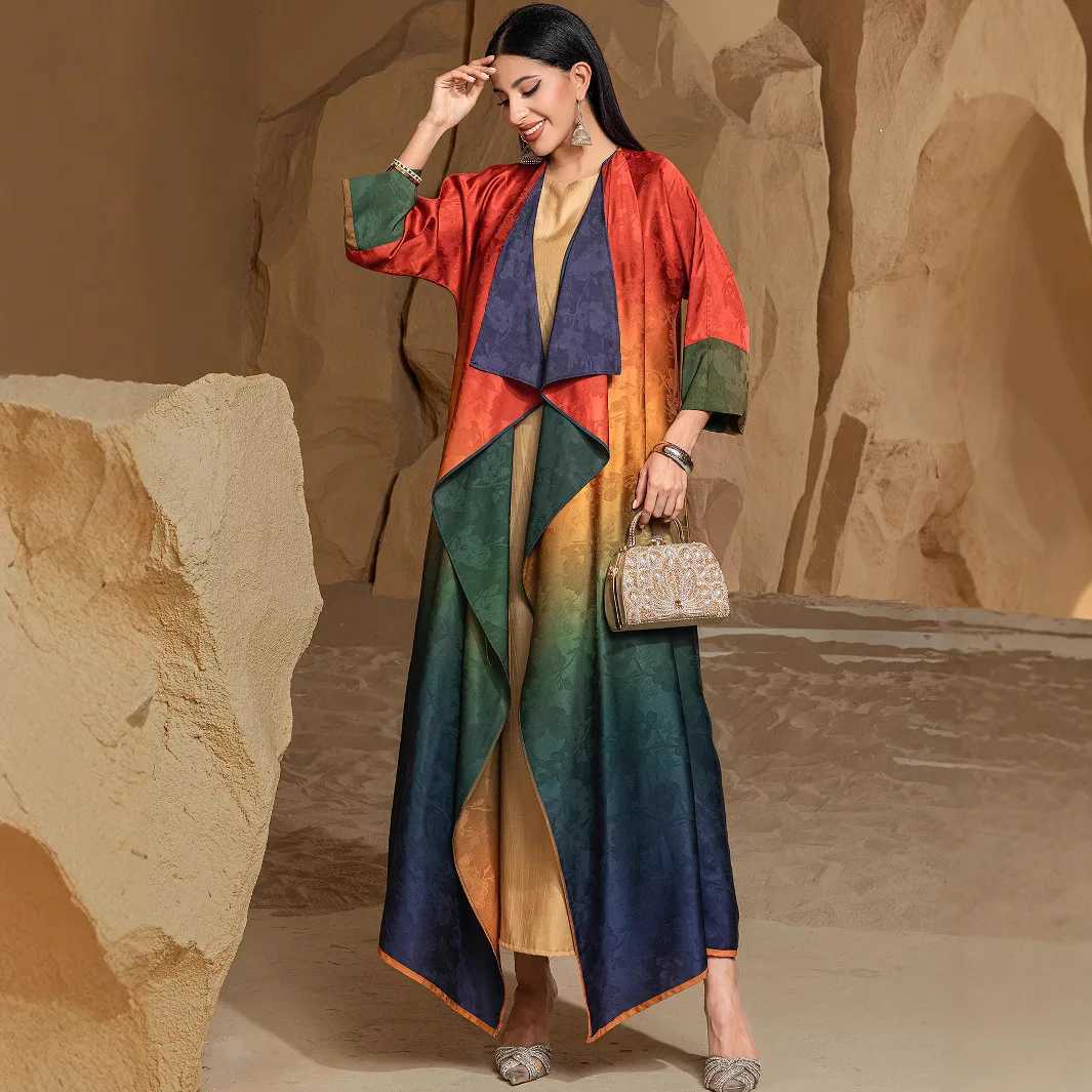 Reversible Kimono Cardigan Ramadan Dubai Abaya Gradient Color Jalabiya Eid Muslim Dresses Women Turkey Kaftan Ka Femme Robe X250514