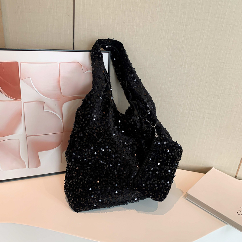 Free Delivery Designer Bag Large Capacity Commuter Female Popular Single Shoulder Underarm Bag Versatile Texture Shining Glitter Tote Bag Luxury Bag