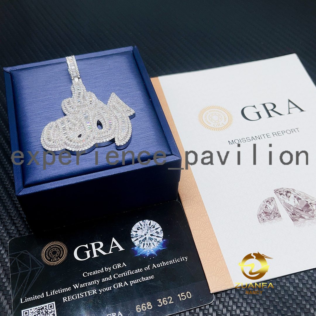 Fashion Hip Hop Jewelry VVS Moissanite Pendant Mens Necklace Pass Diamond Tester Iced Out Anchor Pendants