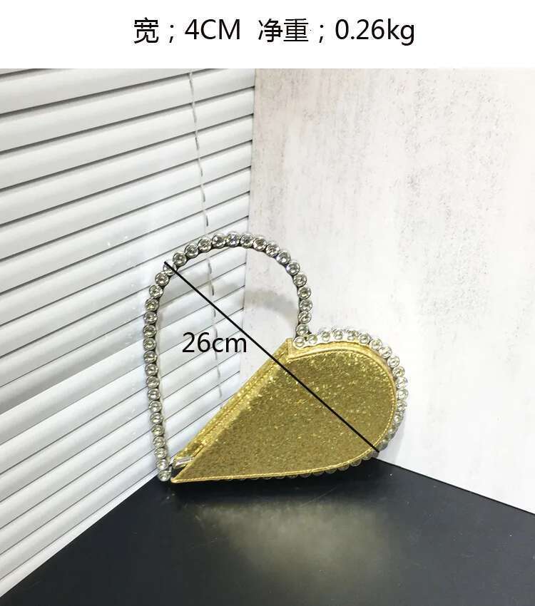 New Heart Shape Rhinestone Party Day Clutches Crystal Handbags For Wedding Gift Purse Women Prom Dinner Purses Bag