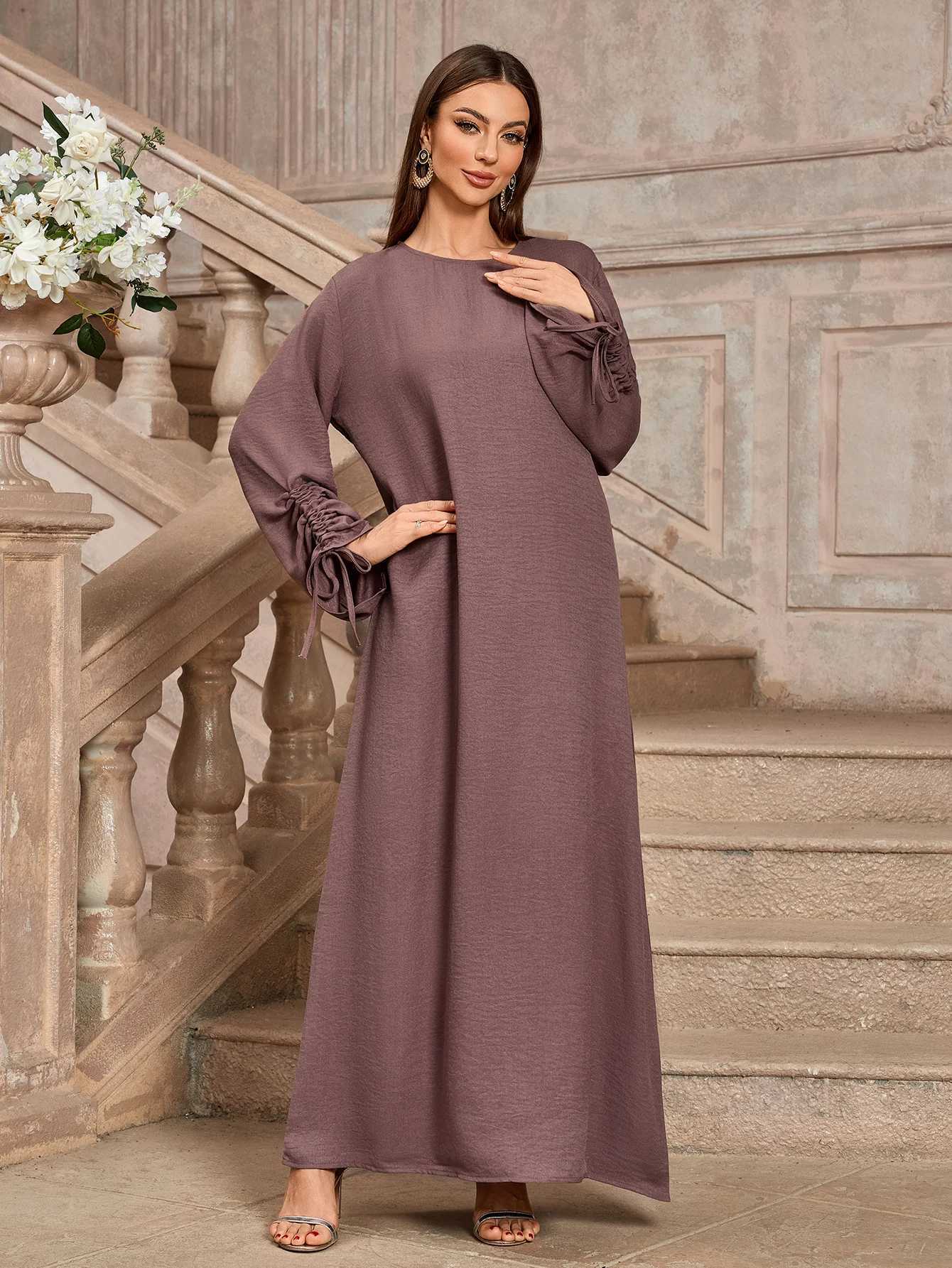 Closed Abaya Women Muslim Dress islamic Clothing Women Modest Dresses With Adjusted String Slves New Robe 2025 New Design X250514