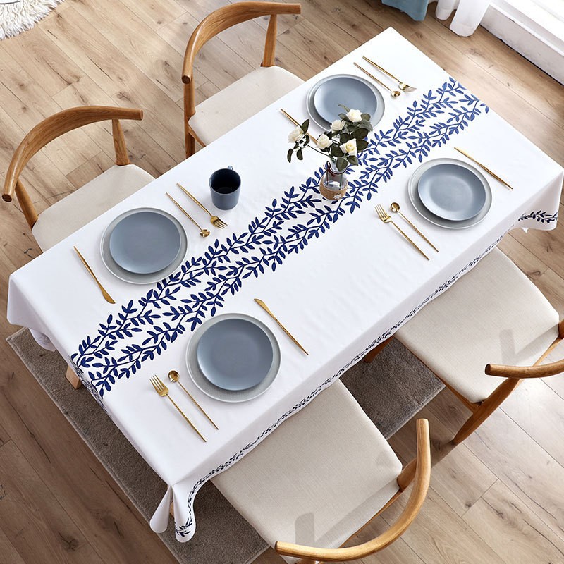 A0903 Nordic style tablecloth waterproof and scalding PVC coffee table mat rectangular household thickened tablecloth tablecloth washable and oil-proo