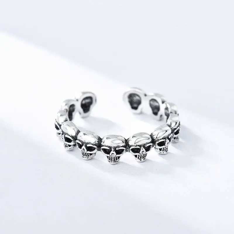 New in 925 Sterling Silver Skull Adjustable Rings For Women Vintage Wedding Jewelry DropshippingXJ250514