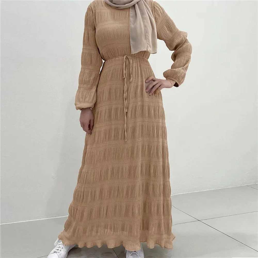 Malaysia Muslim Women Pleated Abaya Casual Modest Long Maxi Dress Turkey Islamic Arab Robe Party Dubai Jalabiya Caftan Vestidos X250514