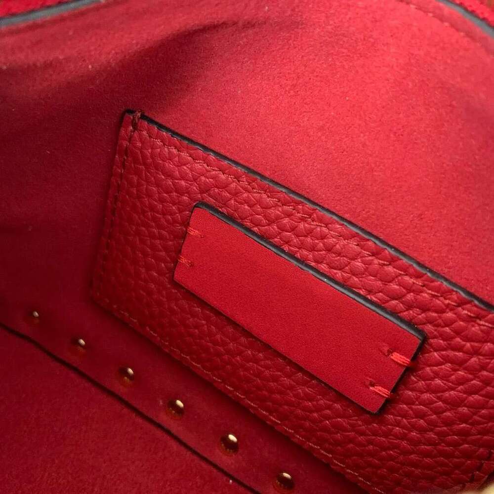 Women's Shoulder Diagonal Cross Bag Handbag Rivet Decoration Genuine Eather Material 2025 New High-Quality Fashionable