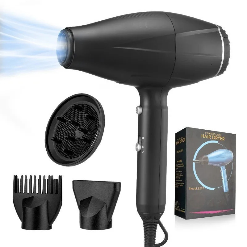 RESUXI 9267 2200W Hair Dryer Professional Powerful Hair Dryer Fast Heating And Cold Adjustment Ionic Air Blow Dryer 250513