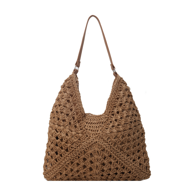 Designer Handbag Internet Celebrity Women S New Hollow Out Design Beach Vacation Grass Woven Bag Versatile Single Shoulder Tote Bag Mini Storage Bag F