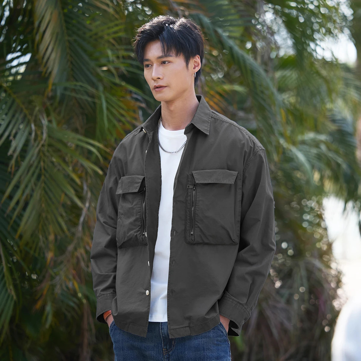 Mens Cityboy Outdoor Fashion Multi Pocket Loose Casual Long Sleeve Product Shirt Harajuku Street Clothing Oversized Techwear 250506Z