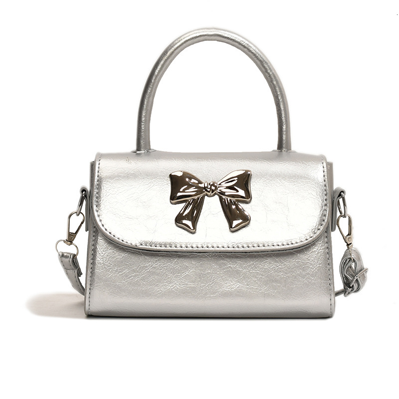 2025 New Free Delivery Designer's Bag Pink Hand-held Bow For Women New Summer Single Shoulder Crossbody Bag Niche Fashion Cute Small Square Bag