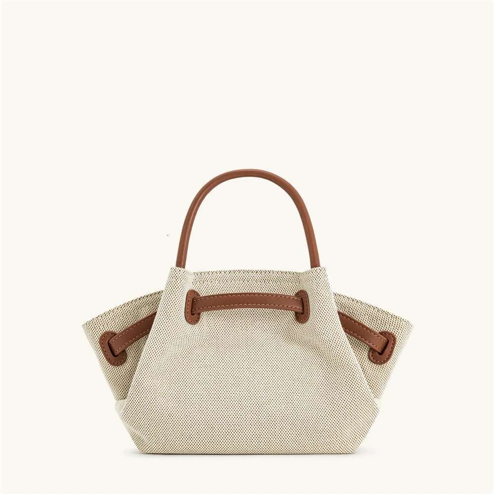 JW PEI 2025New Women's Canvas Brown Crossbody Shoulder Mini Vegan Tote Handbag Dumpling Bag High Quality Leather