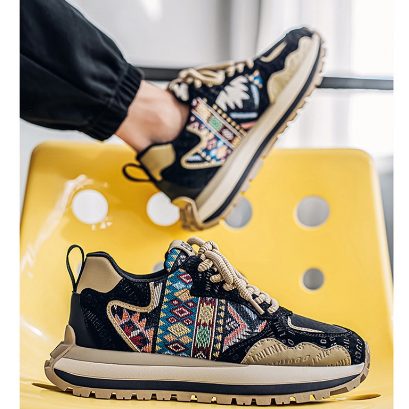 2025 Summer Free Shipping Men Shoes Fashion New Designer Printed Embroidery Trendy Casual Sports Shoes Black Blue Beige Size 39-44