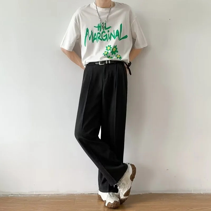 Brown Black Suit Pants Men Slim Fit Fashion Social Mens Dress Pants Korean Casual Straight Pants Mens Office Formal Trousers 250513