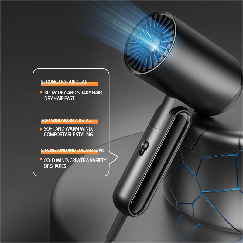 Folding Handle Hair Dryer with Large Hood High Power Negative Ion Hair Dryer for Home Use Fast Drying Hair Care 250513