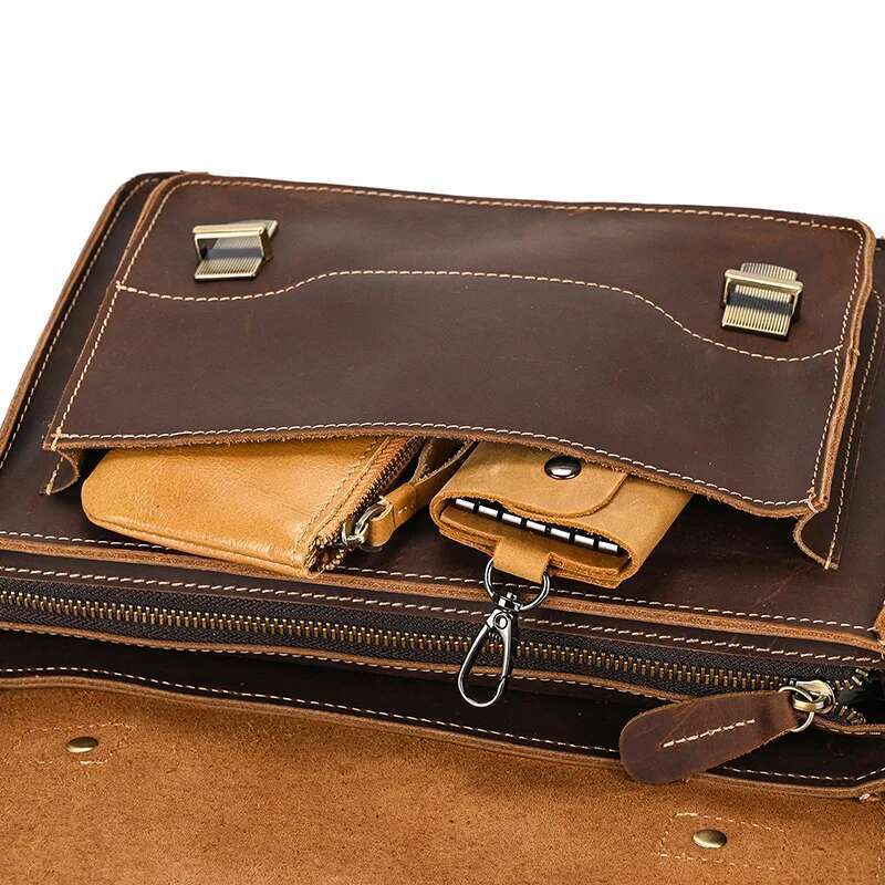 Luufan Crazy Horse Leather Men's Shoulder Vintage Messenger Men Male Small Travel Crossbody Bags Man Handbag Sling Bag
