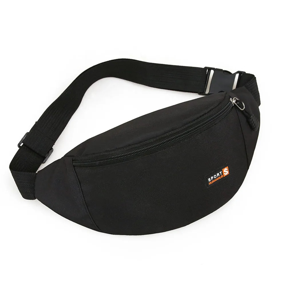 Men Women Black Waist Bag Sport Run Fanny Pack Crossbody Fashion Chest Phone Purse Multifunction Belt 250514