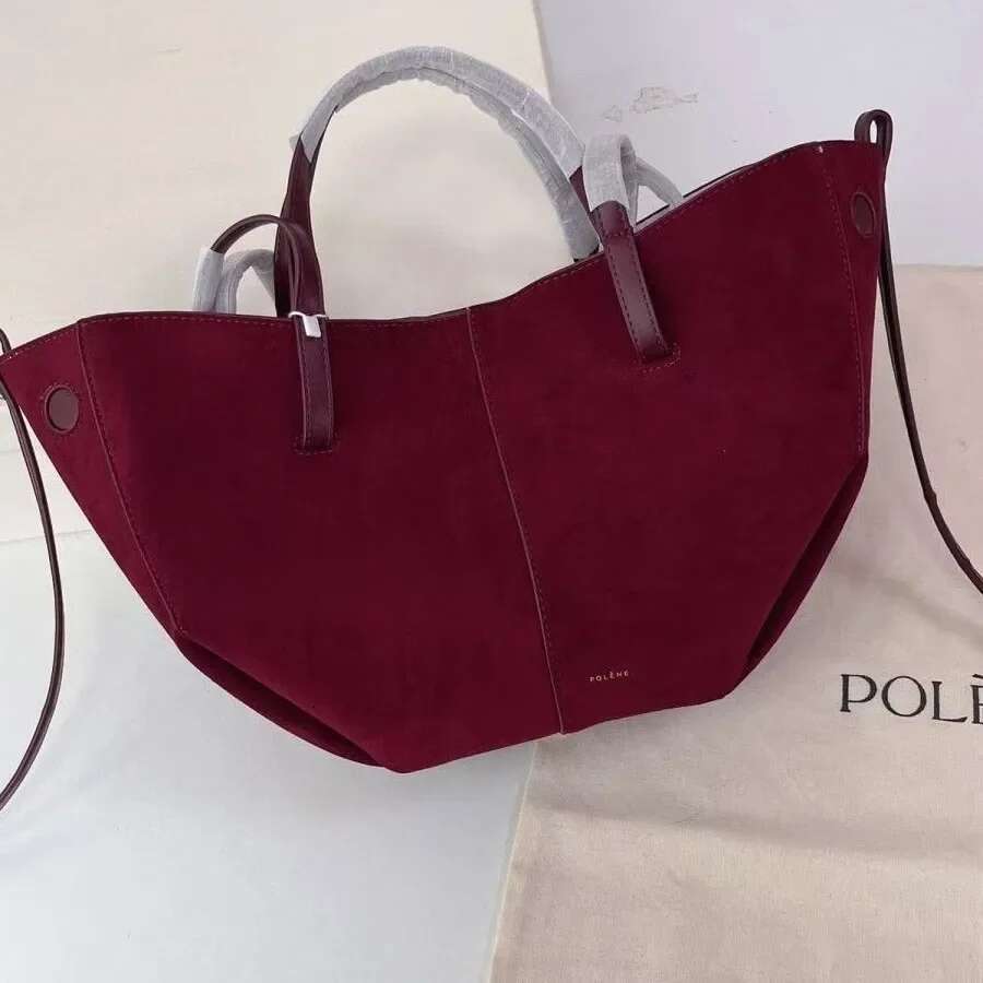 Polenchamois Leather Vintage Single Shoulder Underarm Fashionable Large Capacity Commuter Tote Soft Hardness Crossbody Bag