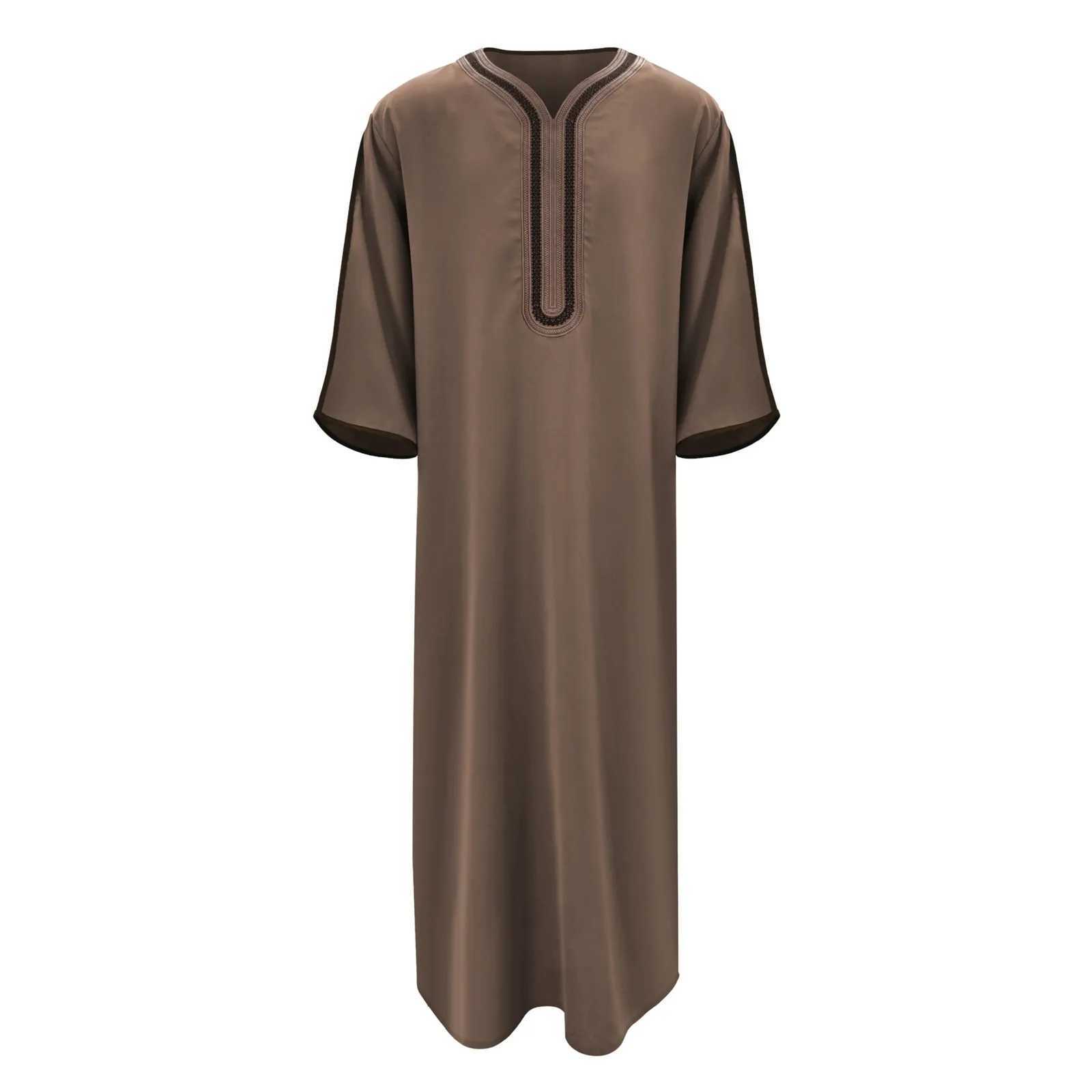Kameez Dubai Muslim ManS Clothing Abaya Arabic Cotton Jubba Thobe Qamis Man Islam Thobe Ramadan Moroccan Kaftan Muslim Outfit X2505141