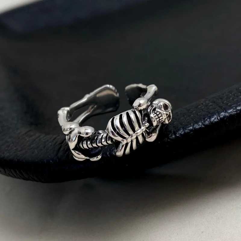 Buyee 925 Sterling Silver Big Open Ring for Men Women Bold Design Statement Ring Unique Punk Fashion Jewelry Gift with BoxXJ250514