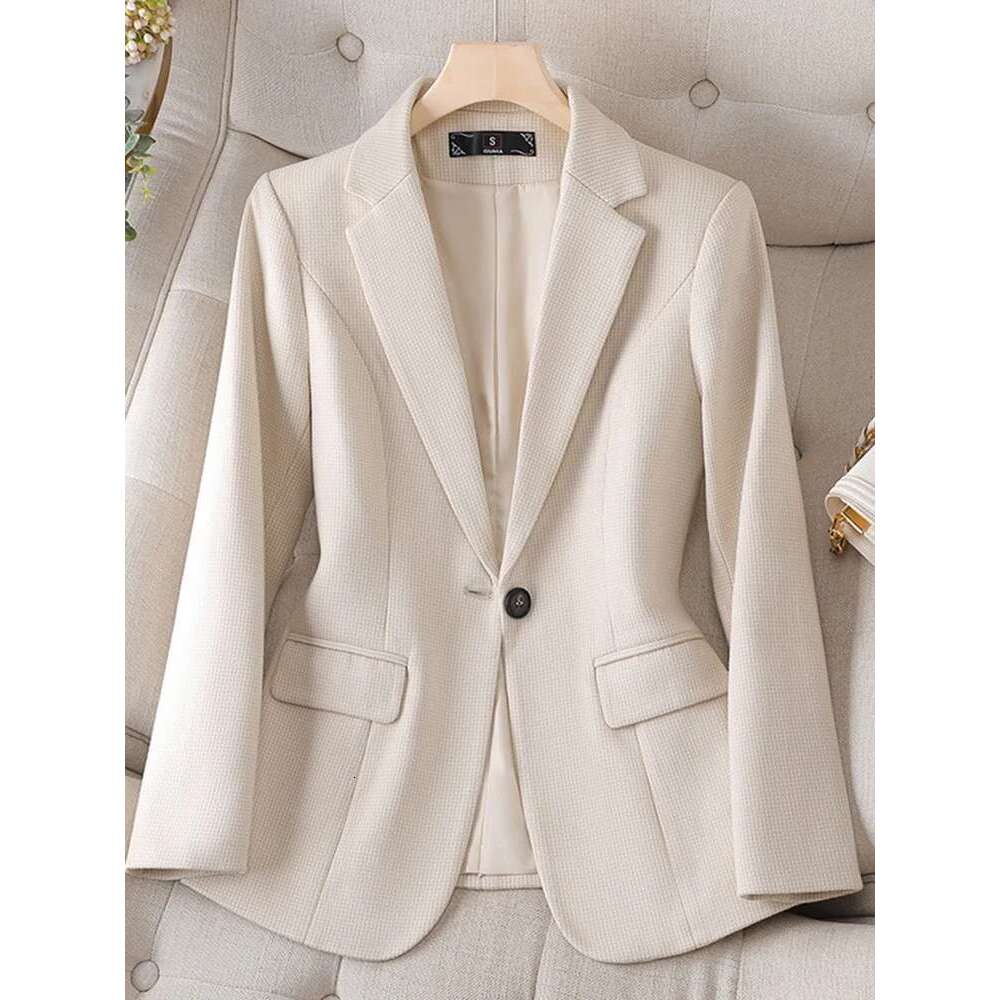 XFPV Women's Apricot Woolen Temperament Casual Thickened Slim Single Button Blazer Coat Fashion New Winter Autumn 2025 SM8557