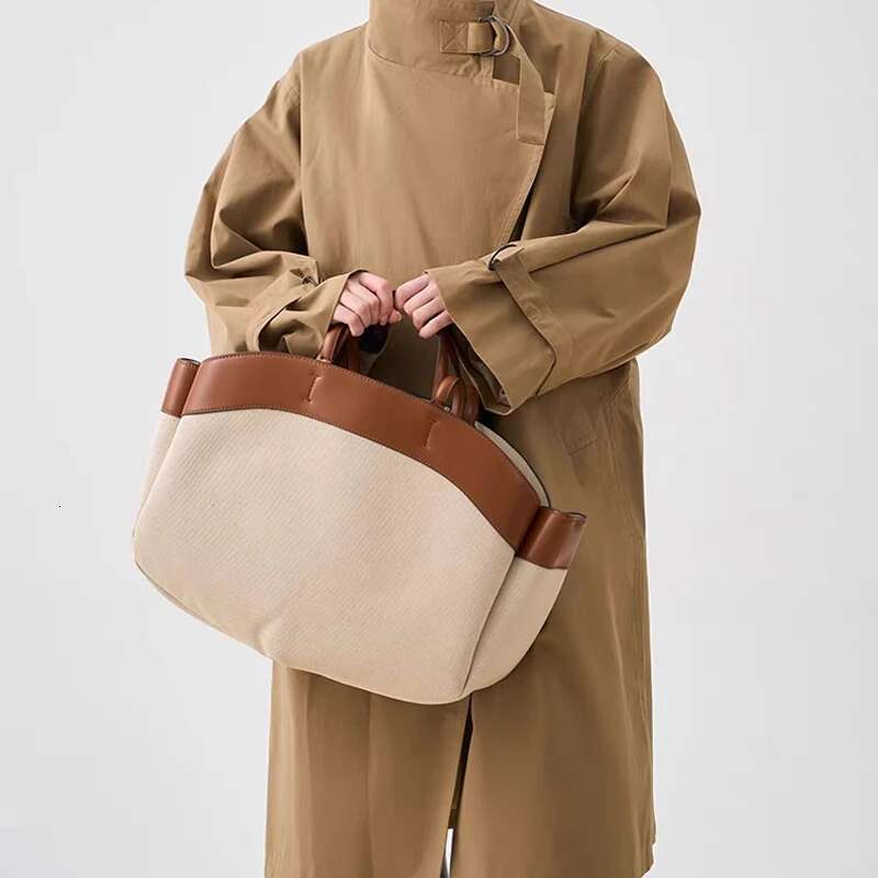 fashion large capacity basket casual canvas patchwork women shoulder bags simple panelled big shopper tote bag