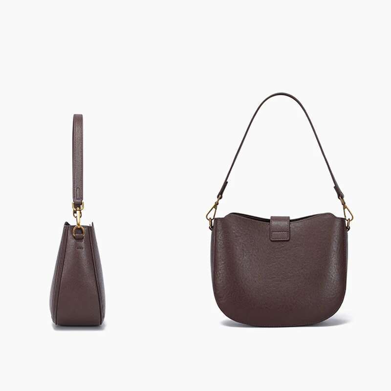 Women Crossbody Saddle Bag,Soft Leather Shoulder Bag,Vintage Fashion 2025 New Shell Bag,Ladies Versatile Commuter Bucket Bag