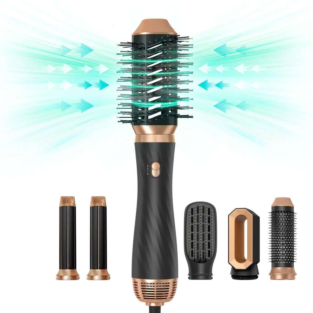 5 in 1 Blow Dryer Hot Brush Curler Air Styler Wrap Curling Iron Travel Hair Styling Tool