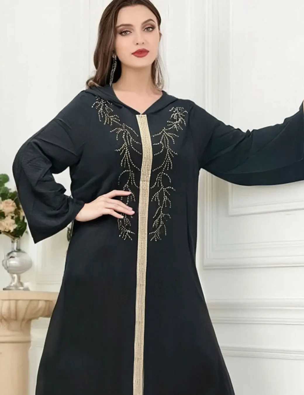 Eid Muslim Lantern Slve Abaya Dress Caftan Embroidery Bandage Dresses Diamond Elegant Vestidos Abaya Party Kaftan Ramadan X250514