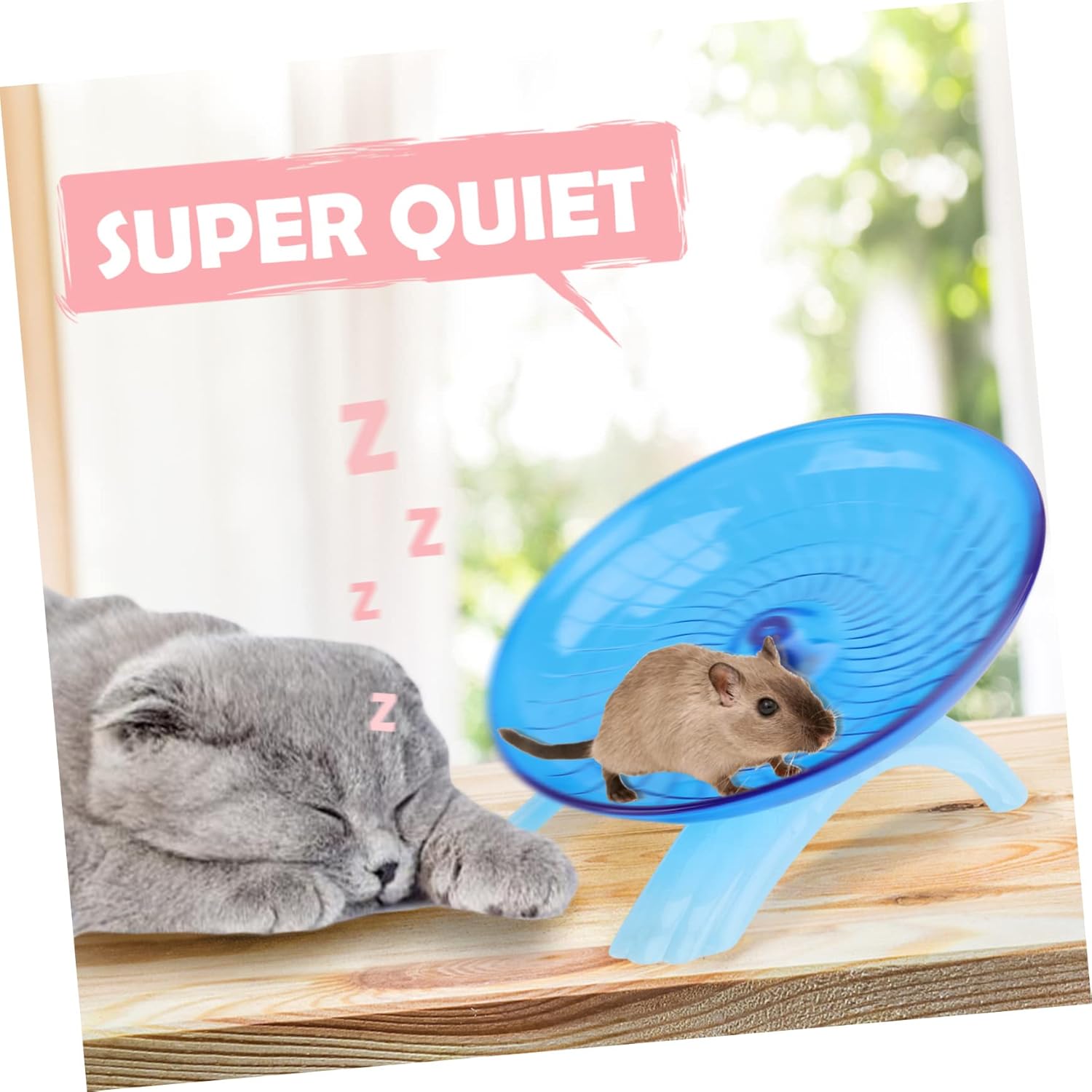 Hamster Flying Saucer Silent Running Exercise Wheel for Hamsters, Gerbils, Mice,Hedgehog and Other Small Pets Quiet Running Wheels Hamster Wheel