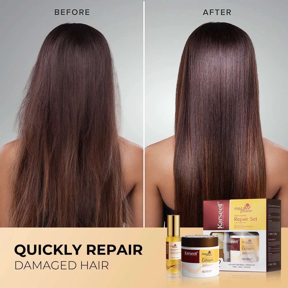 Karseell Collagen Mask 500Ml 16.9 + Argan Oil Serum 50Ml 1.69 Fl.Oz For Dry Damaged All Hair Types