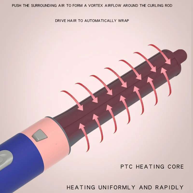2025 5-in-1 Straight Hair Comb Negative Ion Automatic Curling Iron Multifunction Electric Hot Air Dryer Volume Curly Hairdress