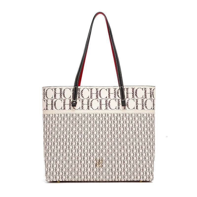 chch handbag spring new coffee dice mother print flower tray special simple womens large capacity shopping bag 250513