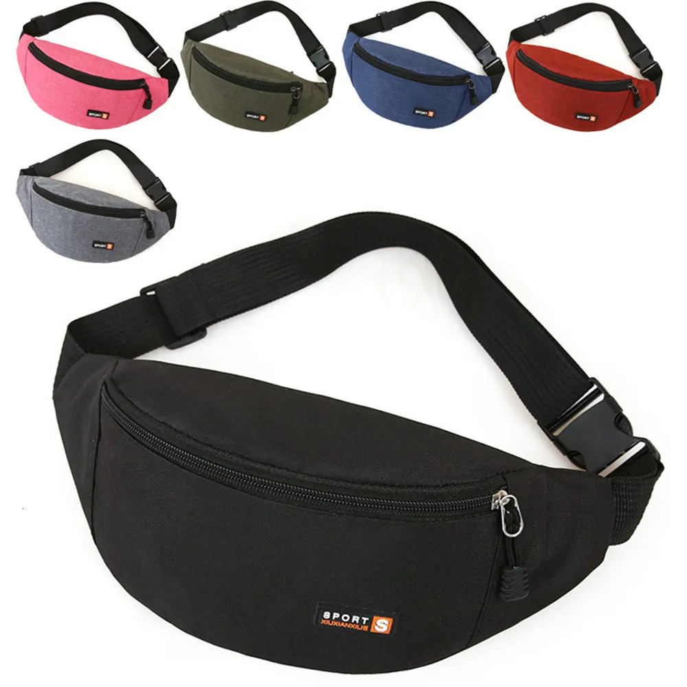 Men Women Black Waist Bag Sport Run Fanny Pack Crossbody Fashion Chest Phone Purse Multifunction Belt 250514