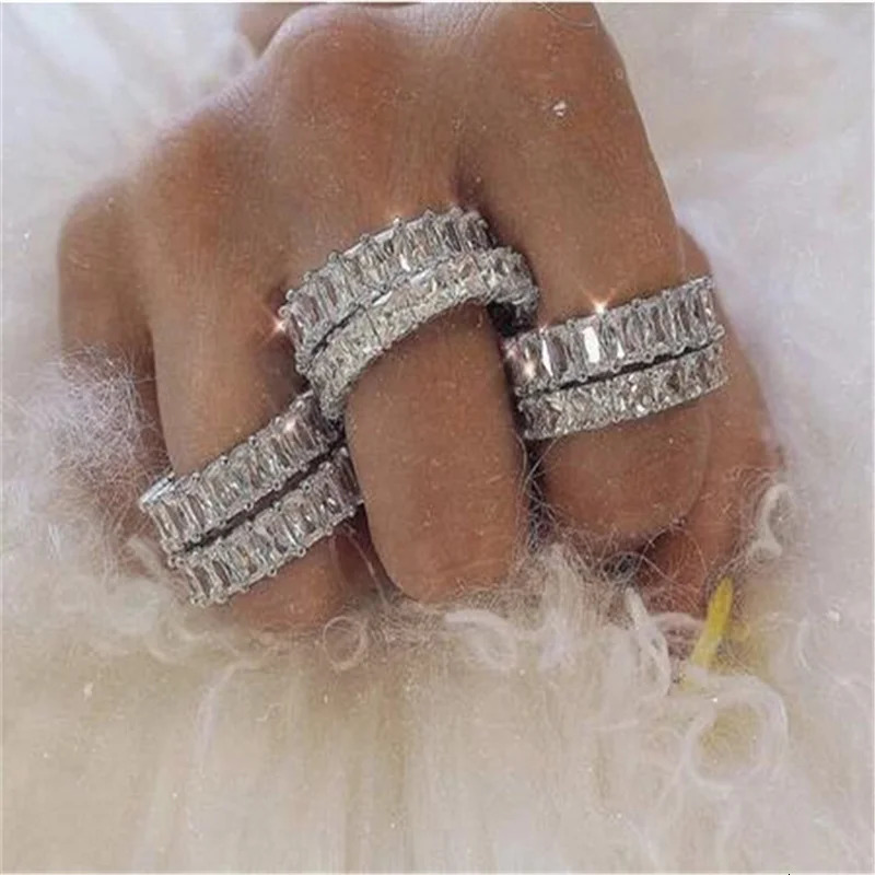 Fine Engagement Promise Ring AA Zircon 925 Sterling Silver Statement Wedding Band Rings for women men Jewelry Gift 250509