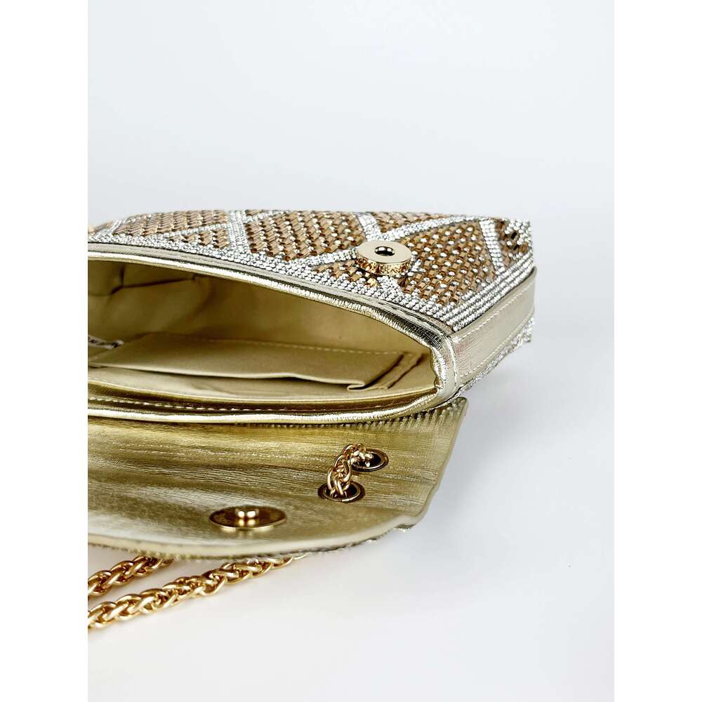 2024 Hot Selling Chain Dinner Designer Shoulder Bag Gold Clutches Women Glitter Tail Party Bag