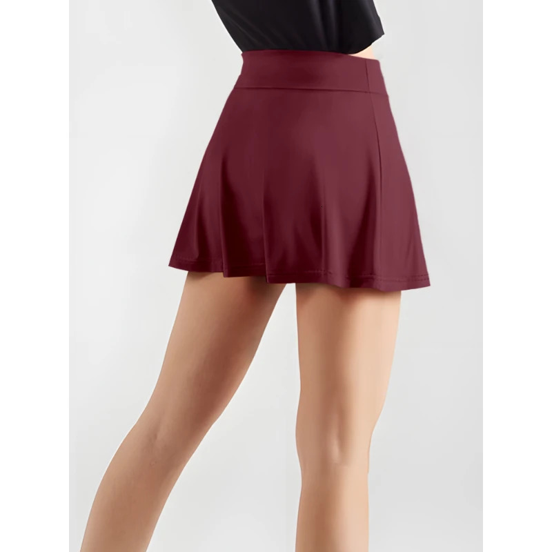 Womens Halfbody Skirt Summer Sports Minimalist Style Pure Colour Fashion Casual Irregular Hem Double Layer n 250514