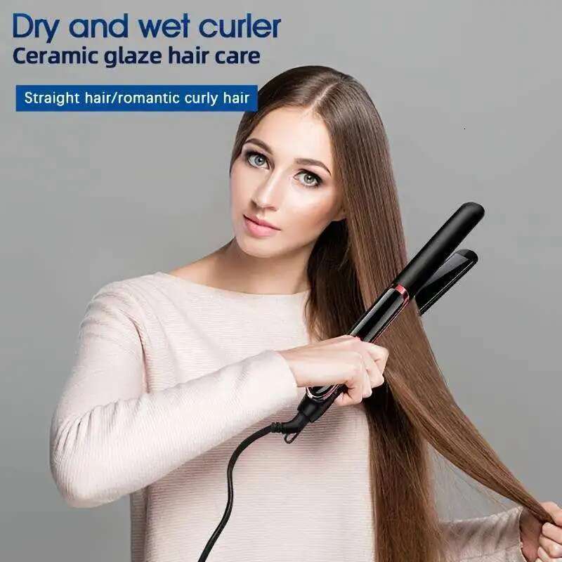 Professional Straightener Curler Electric Splint Flat Negative Ion Straight Curling Iron Plates Corrugation Hair Care