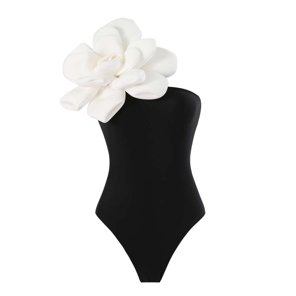 2025 European and American one-piece women's tight fitting slimming big flower niche swimsuit set chiffon long skirt new style temperament chic e