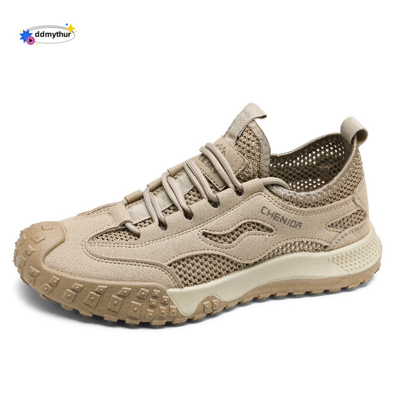 Labor protection mesh lightweight summer men's breathable odor proof construction site anti slip and wear-resistant casual sports shoes men ddmyt