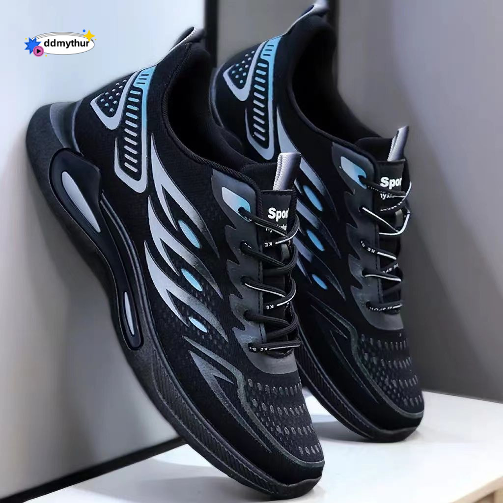 Summer new ice silk breathable sports leisure men with soft soles, anti slip and lightweight running shoes for students ddmythur