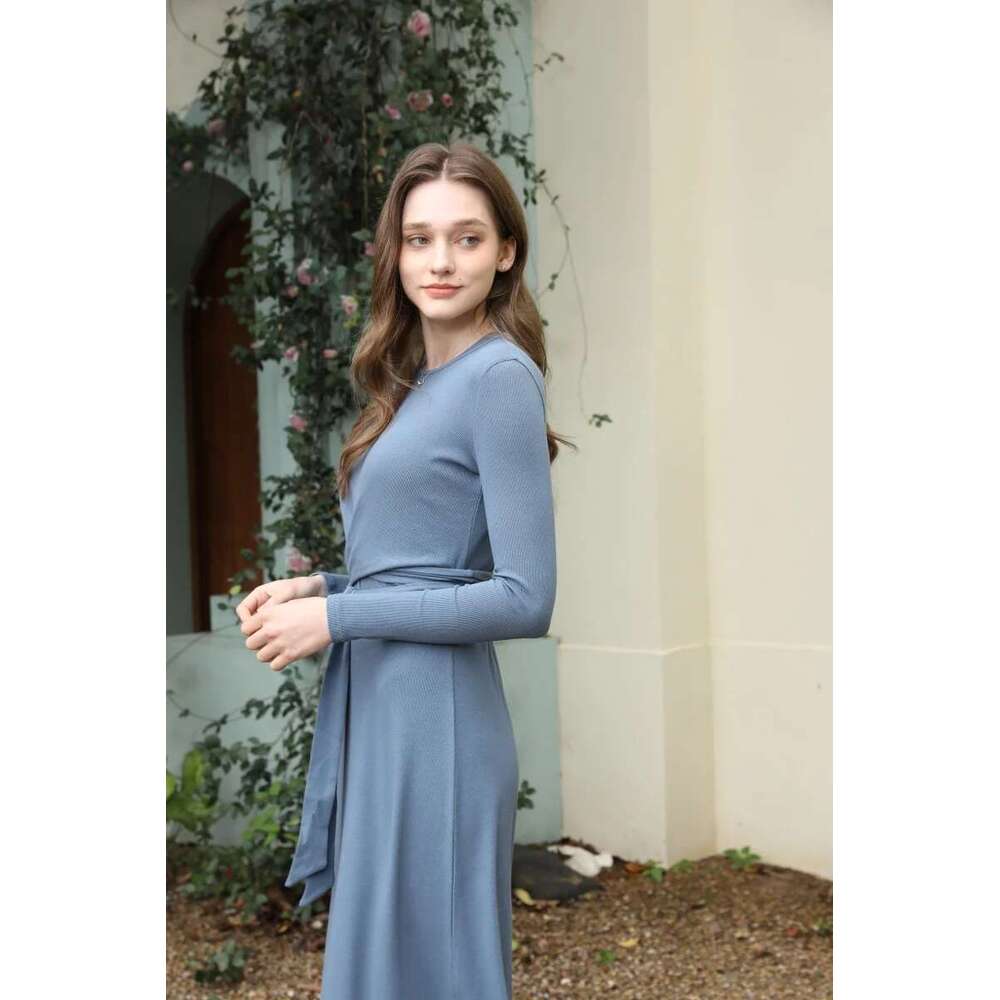 AS 2025 Summer Ribbing Closed-Fit Wrap Tops + Aline Dress High Stretch Matching Sets