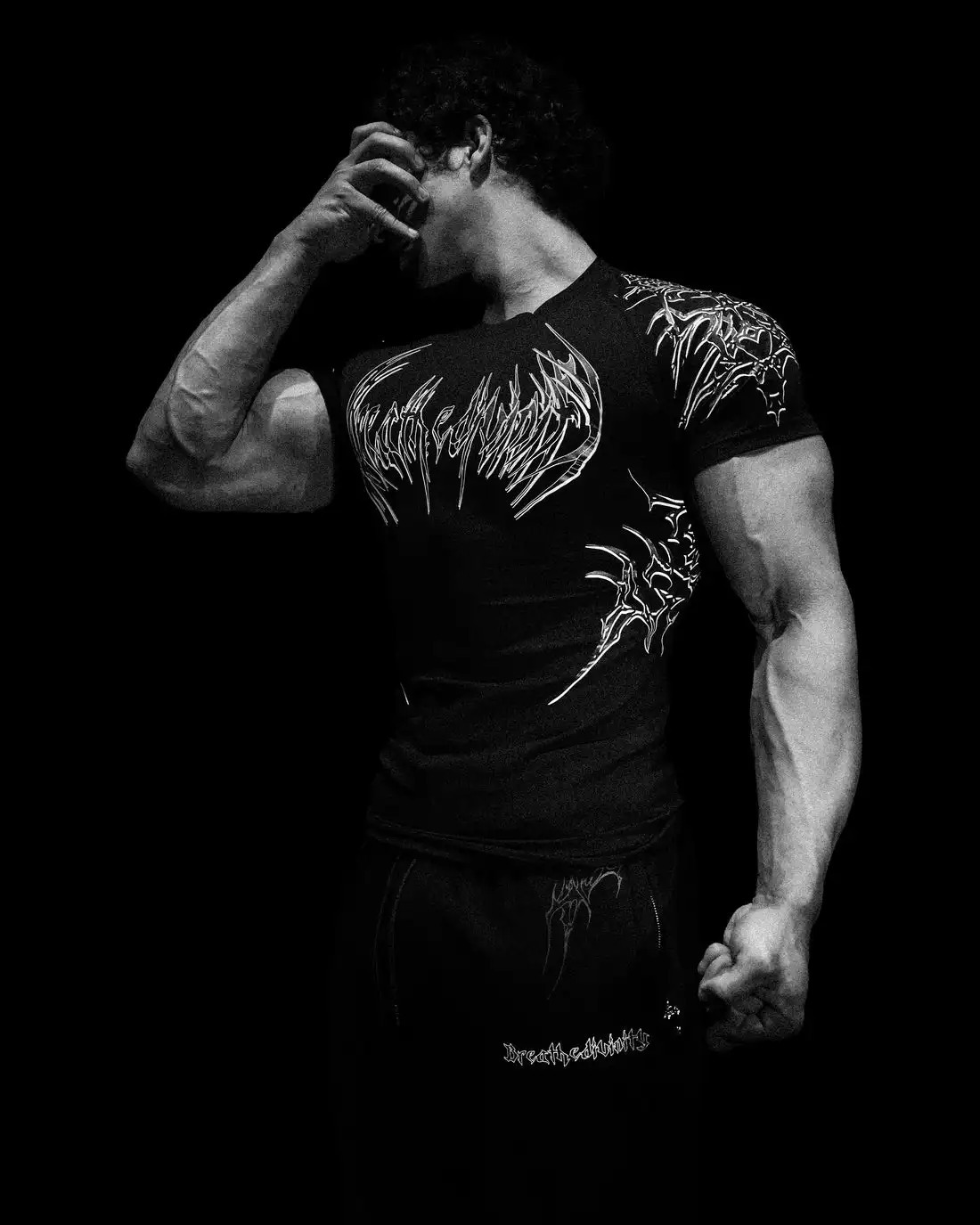Breathedivinity Compression Shirt Short Sleeve 2025 Tops Muscle GYM Fitness in Black Body Shape Fit Reveal Figures Ship US only 250513