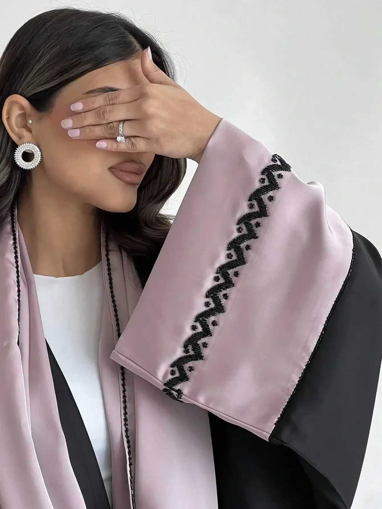 Islamic Full Slve Loose Open Front Abaya Muslim Arabian Embroidery Abayas Robe Turkey Kaftans Long Maxi Dress Women Jilbabs X2505141