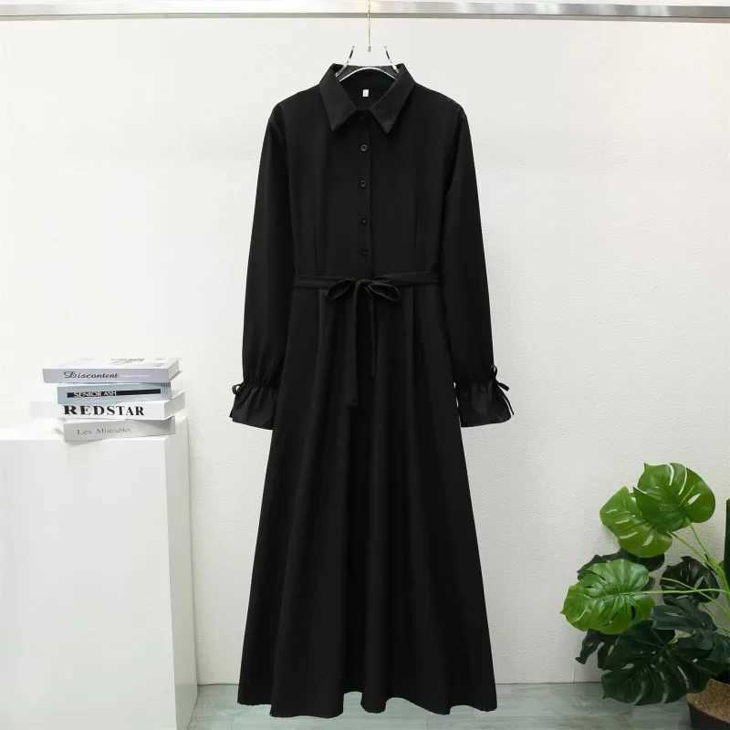 Women Long Dresses Spring Autumn Fashion Female Vintage Full Slve Solid Casual Chiffon Dress Women Maxi Dresses Muslim Dresses X250514