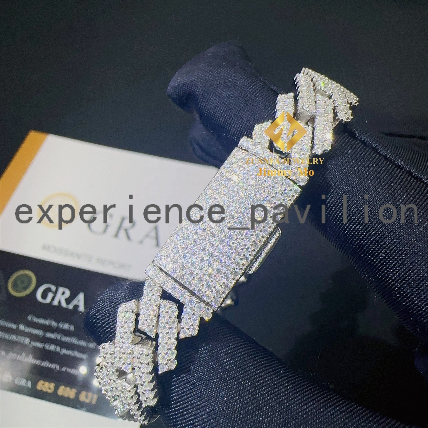 Stylish 12mm Two Row 925 Solid Silver Iced Out Hip Hop Fire Jewelry Flawless Moissanite Best Quality Cuban Link Chain Bracelets